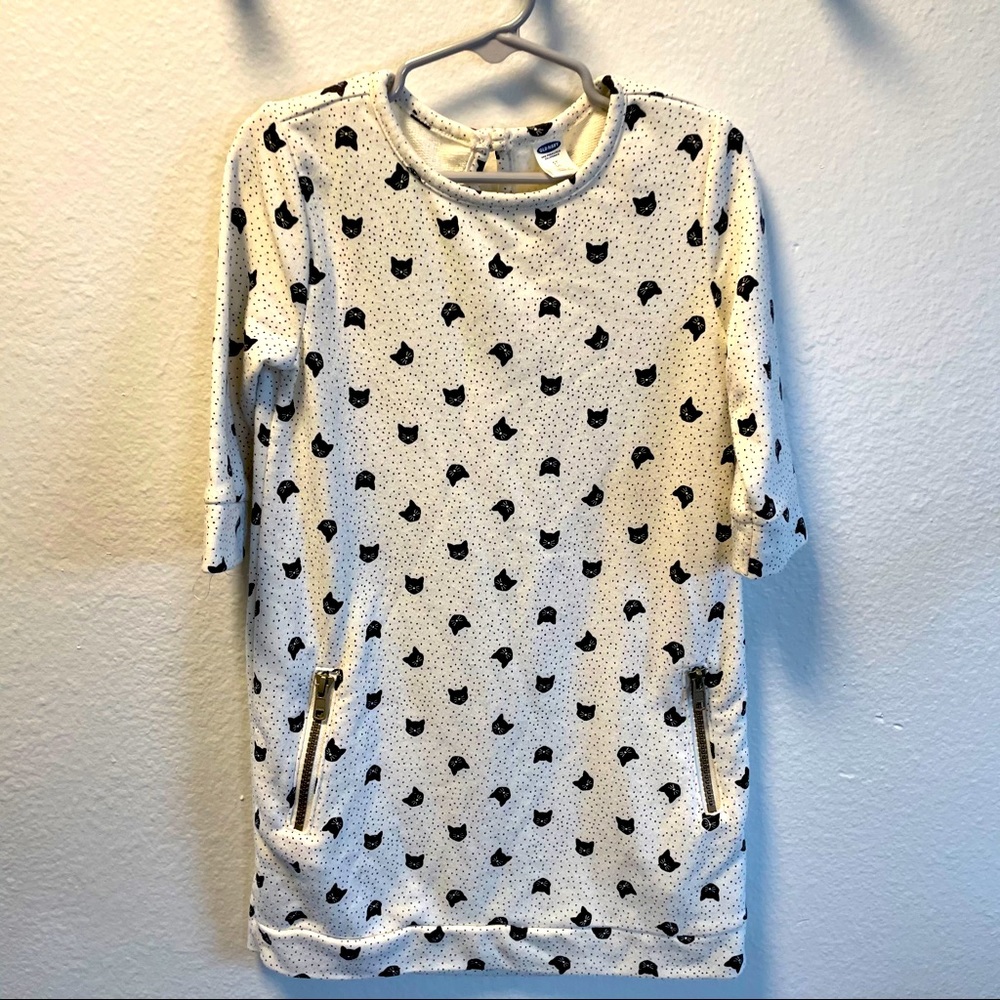 Old Navy girls black cat dress